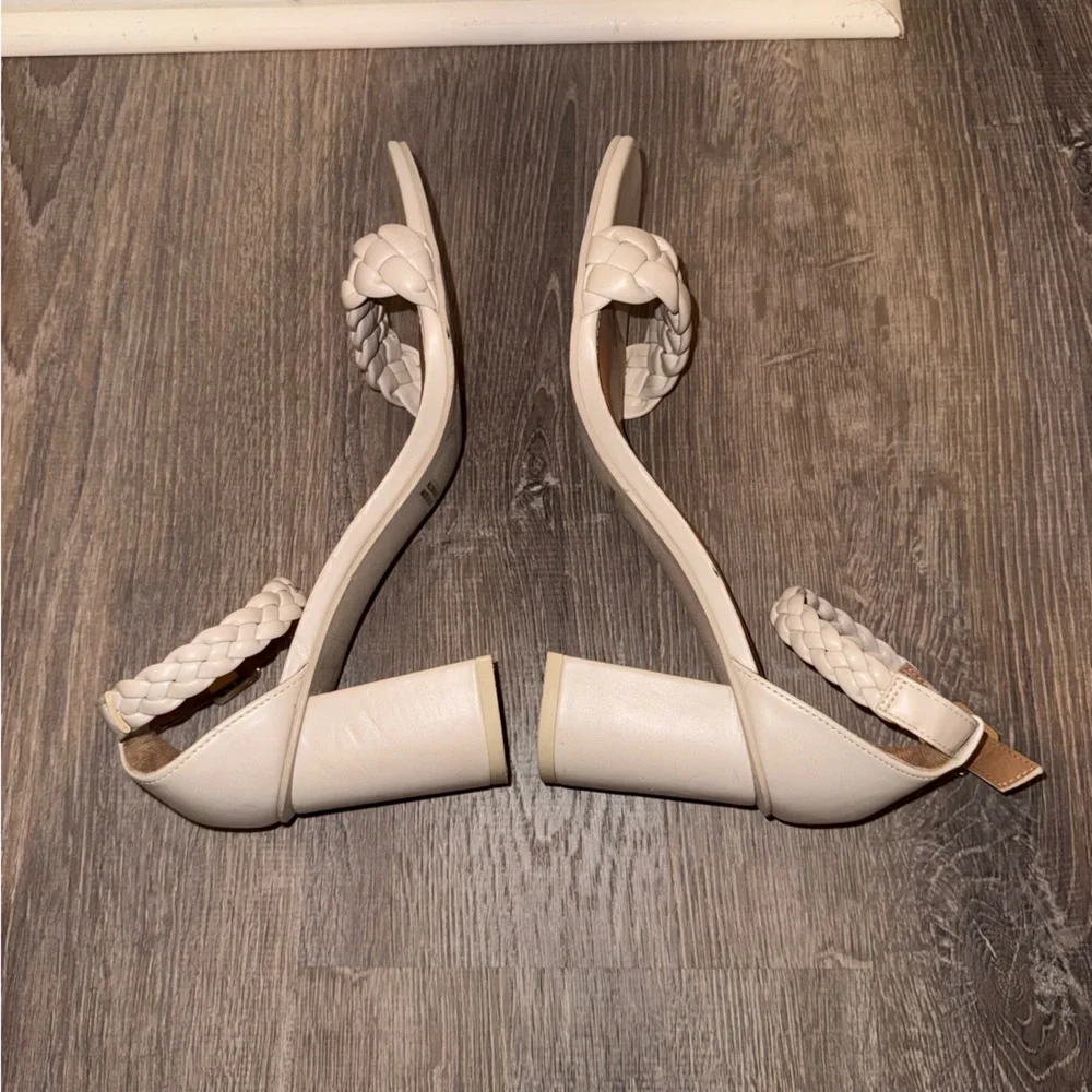 DV by Dolce Vita ivory Hassa braided ankle strap sandals heels 10